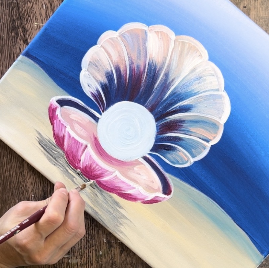 Seashell Pearl - Acrylic Painting Tutorial - Tracie Kiernan - Step By ...