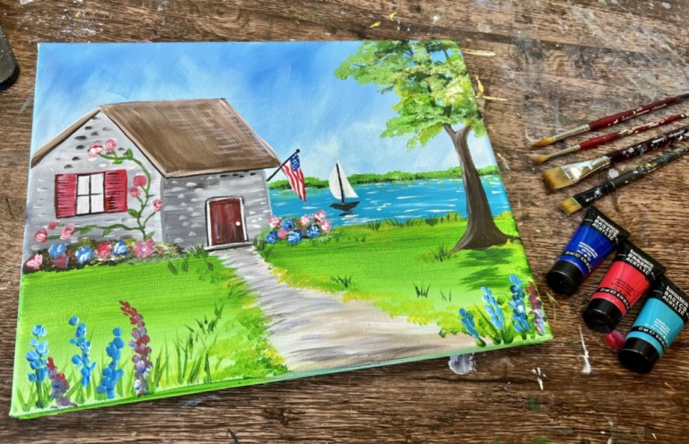 How To Paint "Summer Home" - Acrylic Painting Tutorial - Tracie Kiernan ...