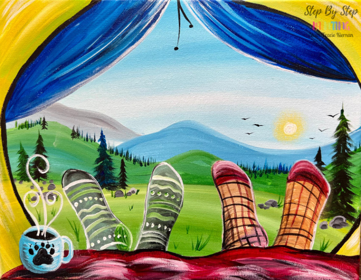 Cozy Camp Morning - Acrylic Painting Tutorial 