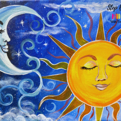 Celestial Sun & Moon Painting – Acrylic Tutorial