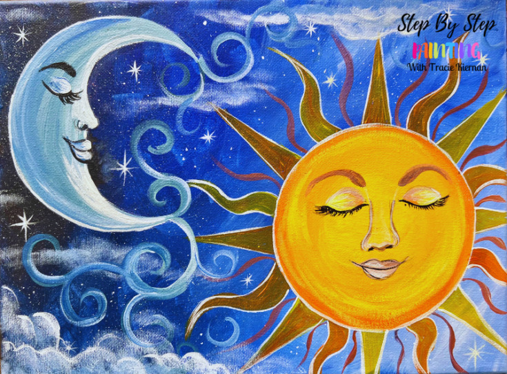 Celestial Sun & Moon Painting 