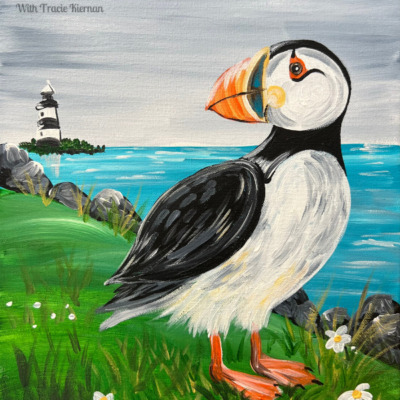 How To Paint “Puffin Island” – Step By Step