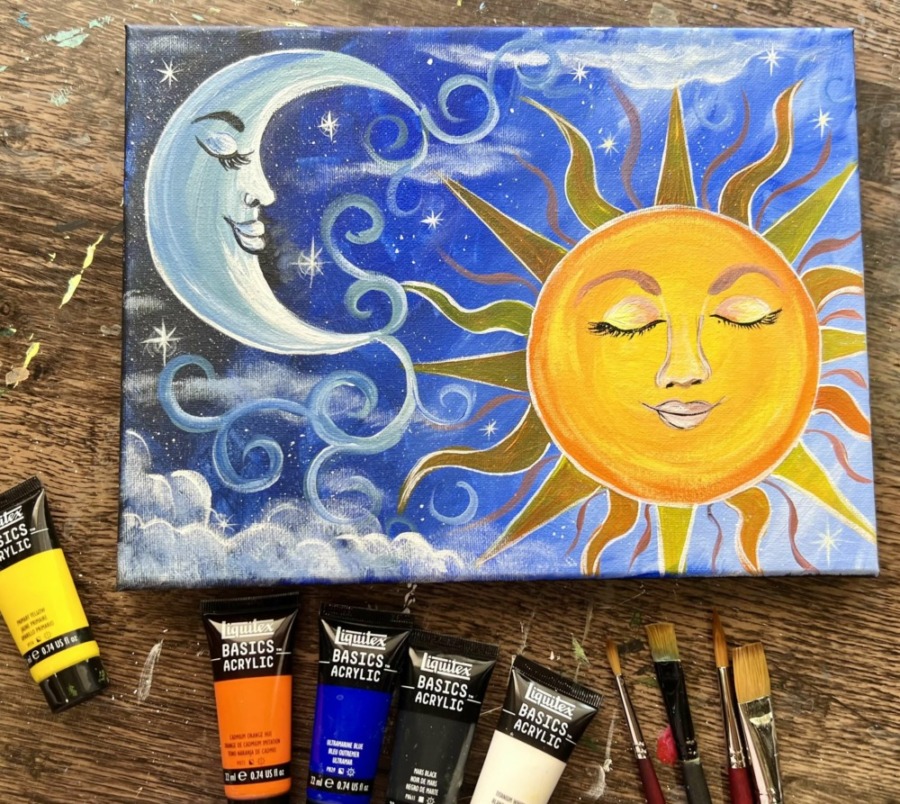 Celestial Sun & Moon Painting - Acrylic Tutorial - Tracie Kiernan ...