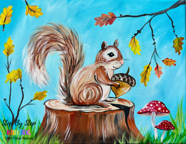 Autumn Squirrel - Acrylic Painting Tutorial