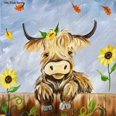 Fall Highland Cow – Acrylic Painting Tutorial