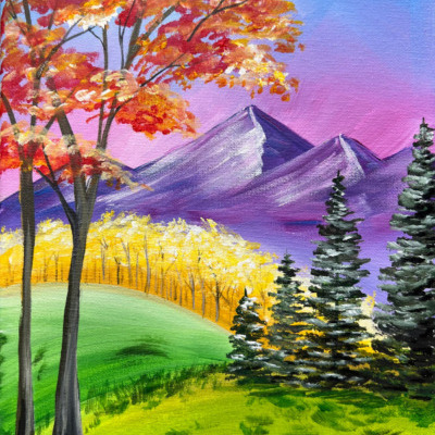 How To Paint “Majestic Fall Landscape” – Acrylic Painting Tutorial