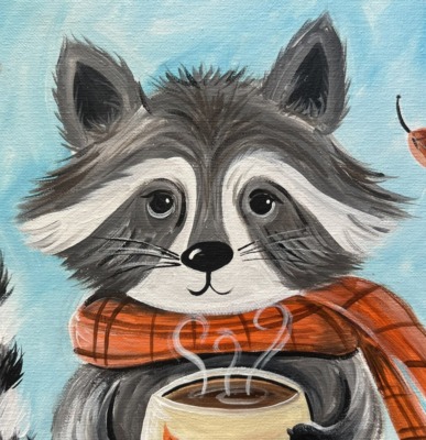 Cozy Fall Raccoon - Acrylic Painting Tutorial - Tracie Kiernan - Step ...