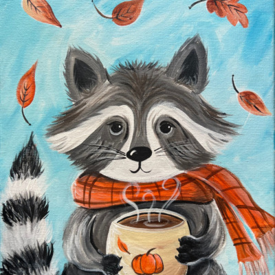 Cozy Fall Raccoon – Acrylic Painting Tutorial