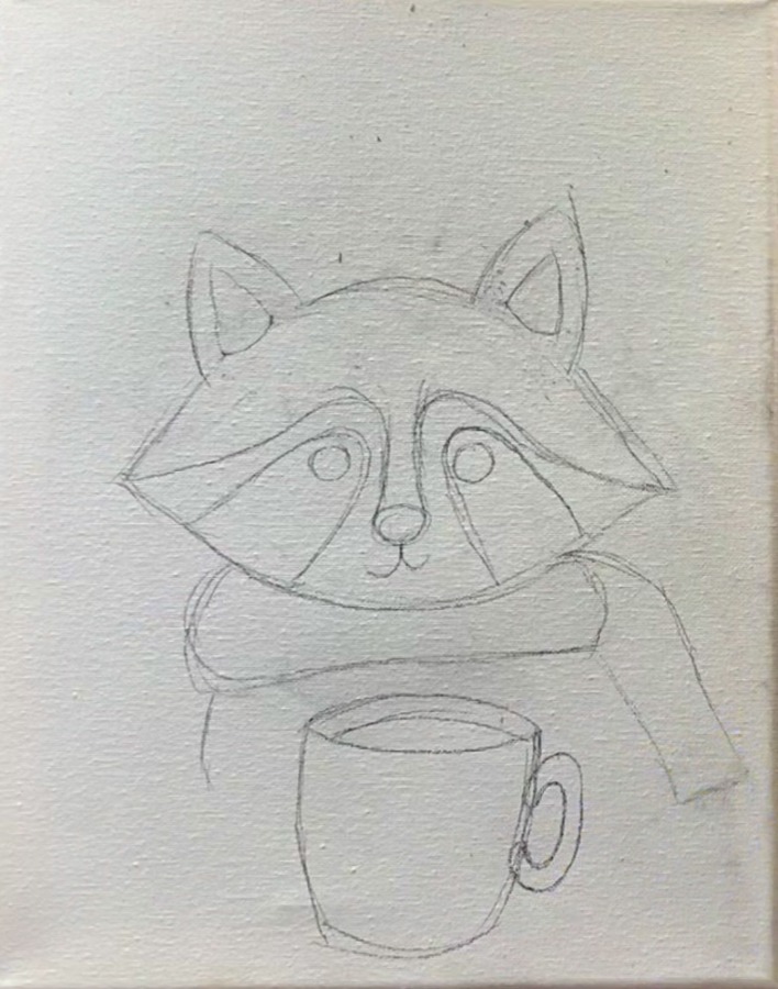 Cozy Fall Raccoon - Acrylic Painting Tutorial - Tracie Kiernan - Step ...