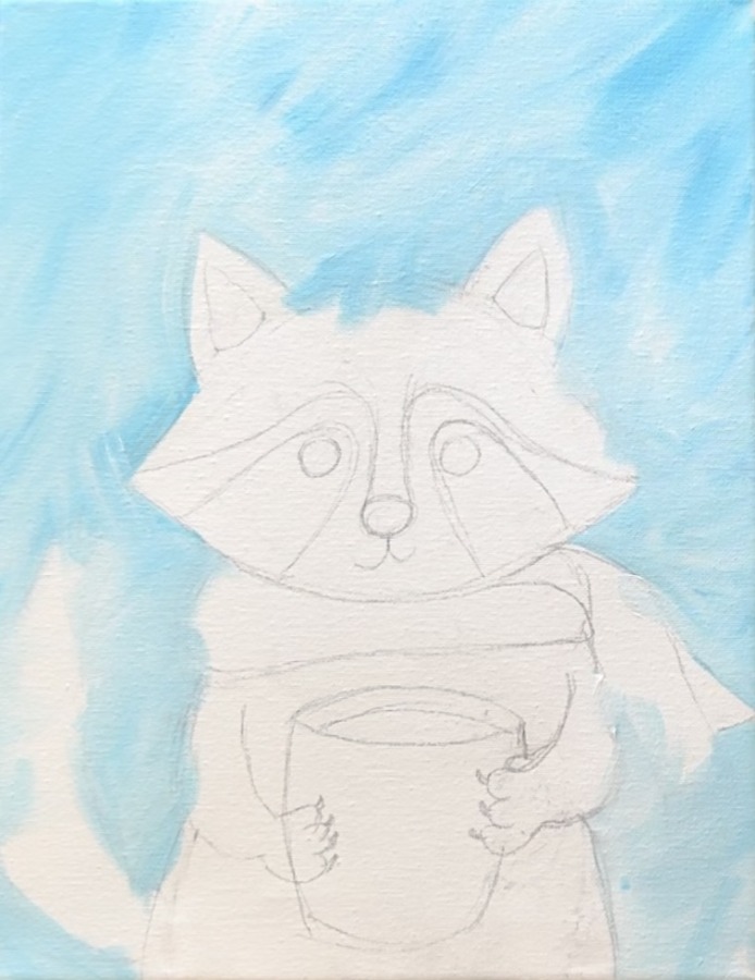 Cozy Fall Raccoon - Acrylic Painting Tutorial - Tracie Kiernan - Step ...