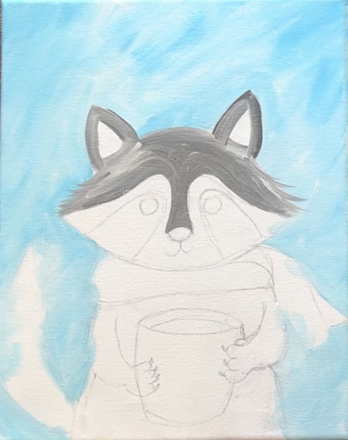 Cozy Fall Raccoon - Acrylic Painting Tutorial - Tracie Kiernan - Step ...