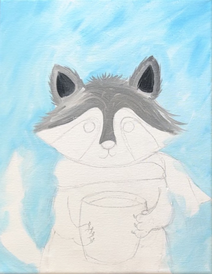 Cozy Fall Raccoon - Acrylic Painting Tutorial - Tracie Kiernan - Step ...
