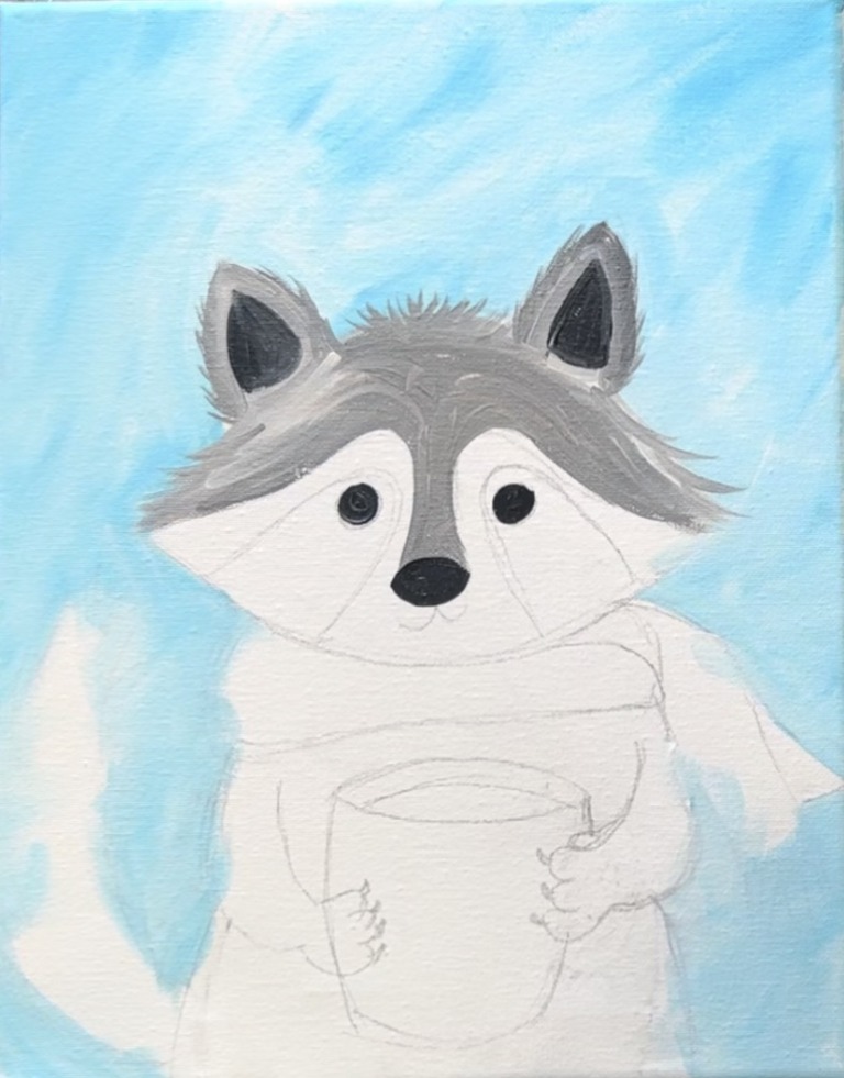 Cozy Fall Raccoon - Acrylic Painting Tutorial - Tracie Kiernan - Step ...