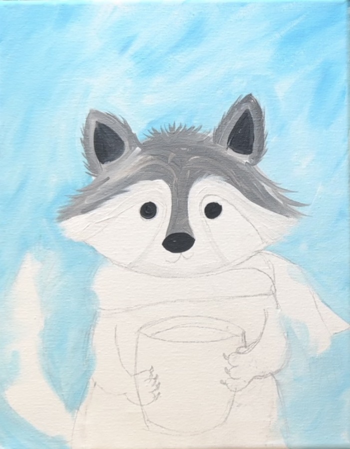 Cozy Fall Raccoon - Acrylic Painting Tutorial - Tracie Kiernan - Step ...