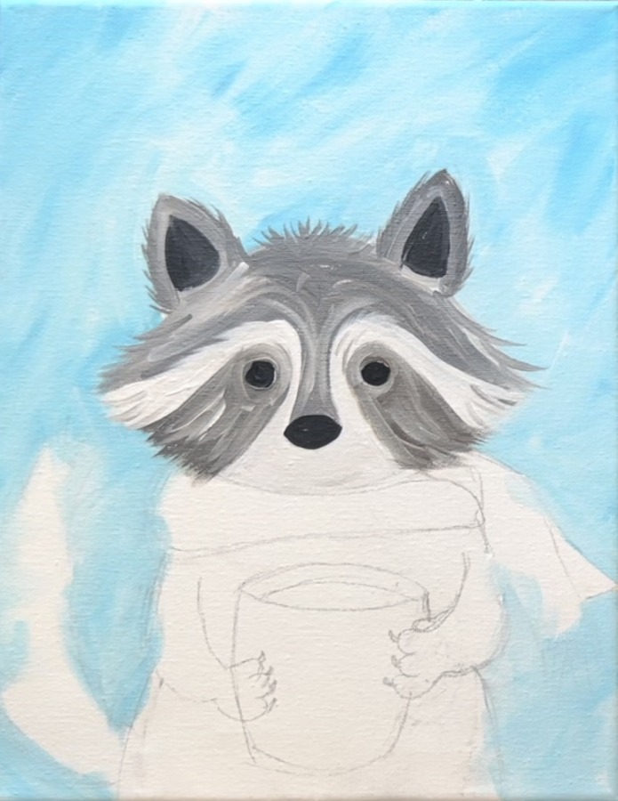 Cozy Fall Raccoon - Acrylic Painting Tutorial - Tracie Kiernan - Step ...