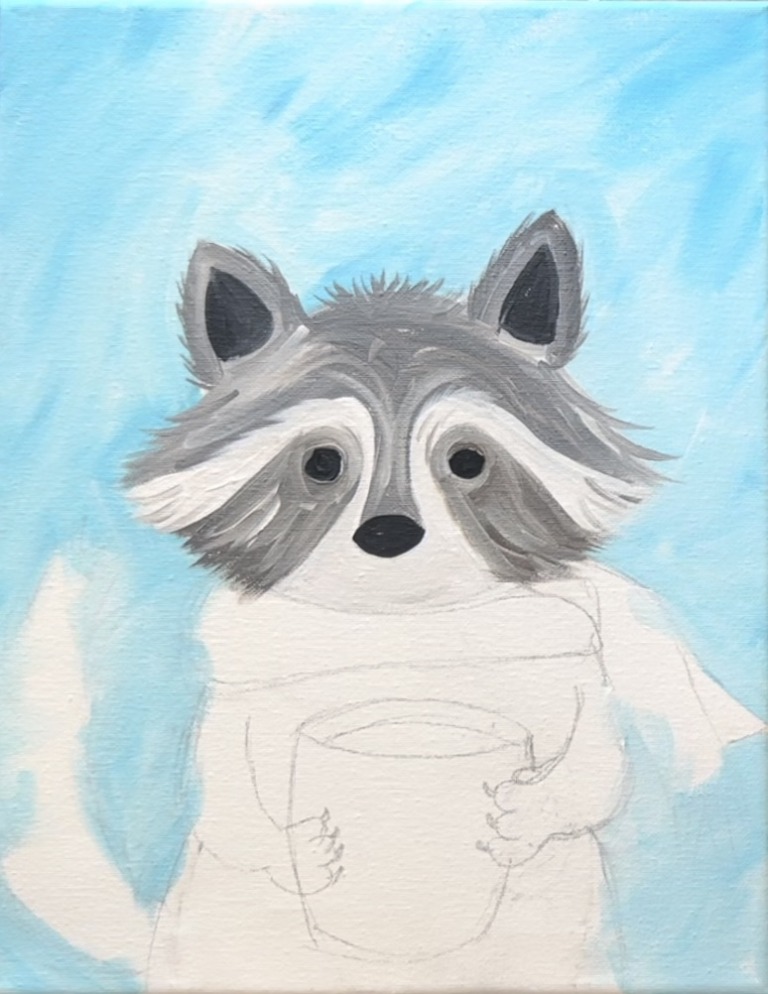 Cozy Fall Raccoon - Acrylic Painting Tutorial - Tracie Kiernan - Step ...