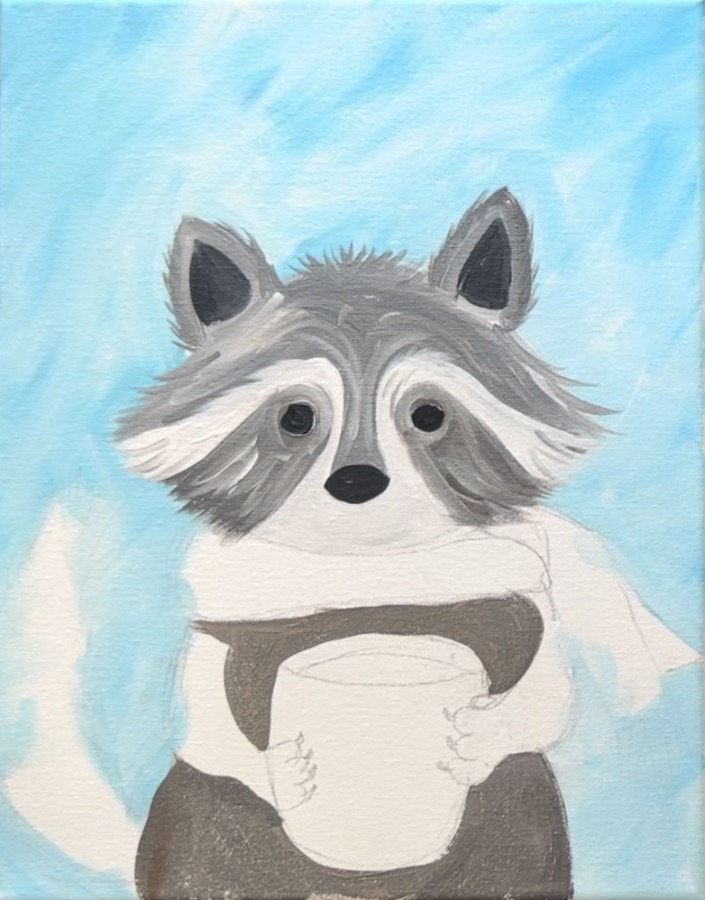 Cozy Fall Raccoon - Acrylic Painting Tutorial - Tracie Kiernan - Step ...