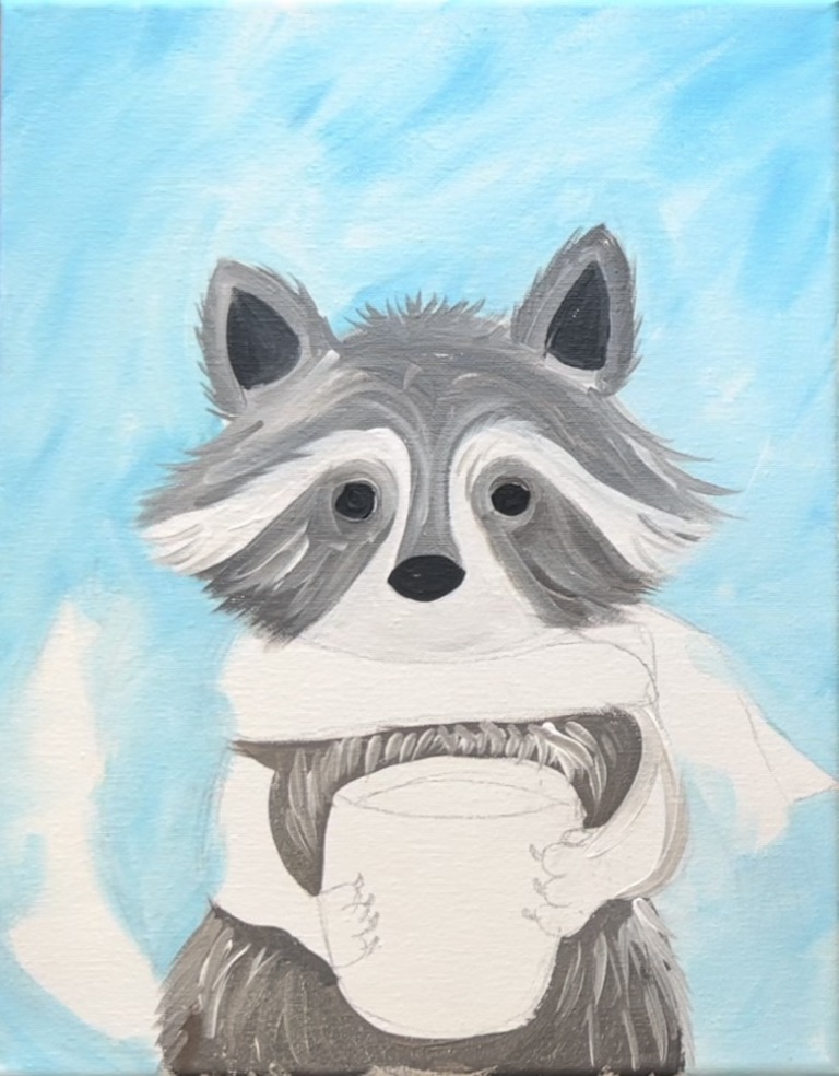 Cozy Fall Raccoon - Acrylic Painting Tutorial - Tracie Kiernan - Step ...