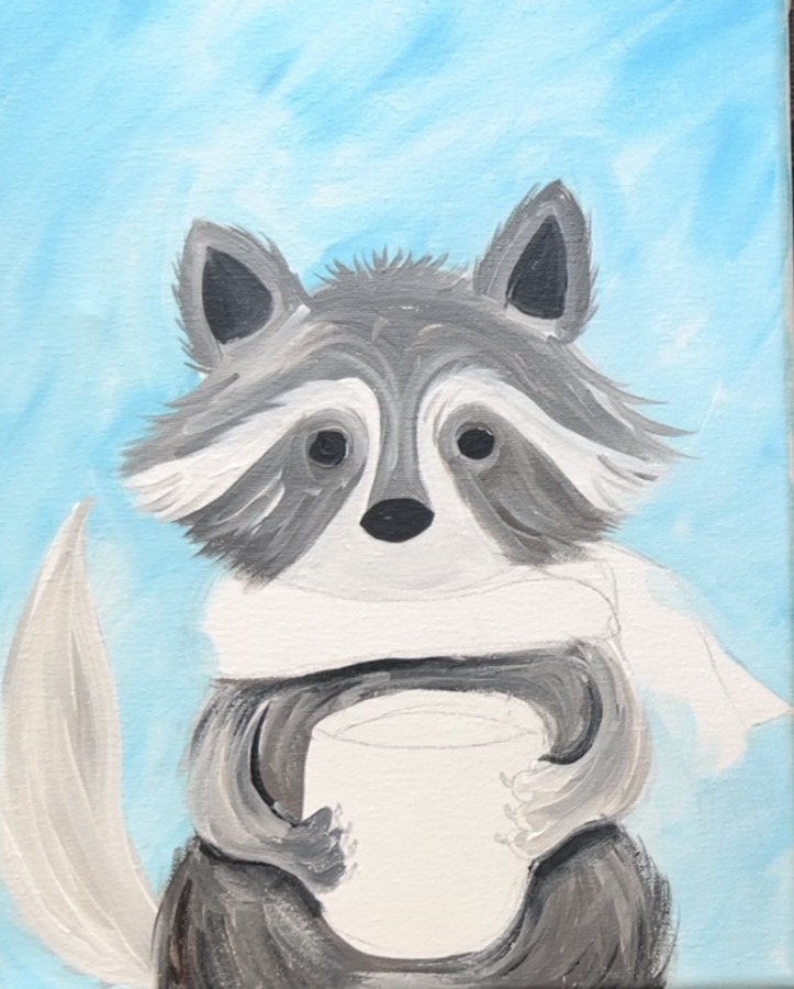 Cozy Fall Raccoon - Acrylic Painting Tutorial - Tracie Kiernan - Step ...