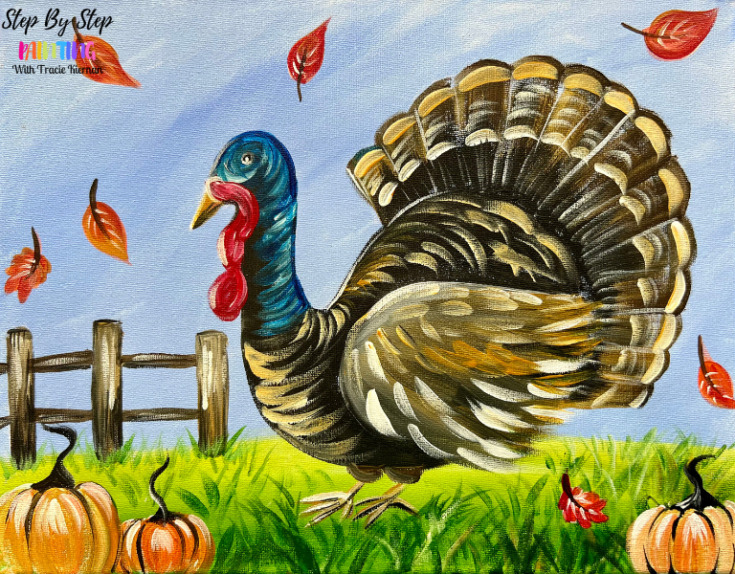 Turkey At A Pumpkin Patch