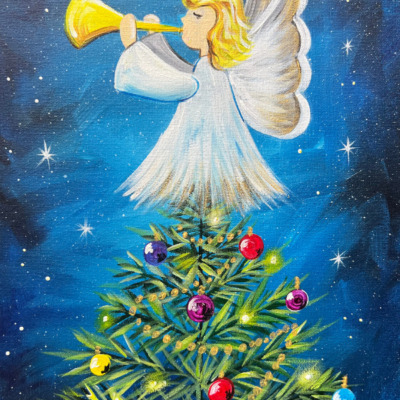 Christmas Tree Angel – Acrylic Painting Tutorial