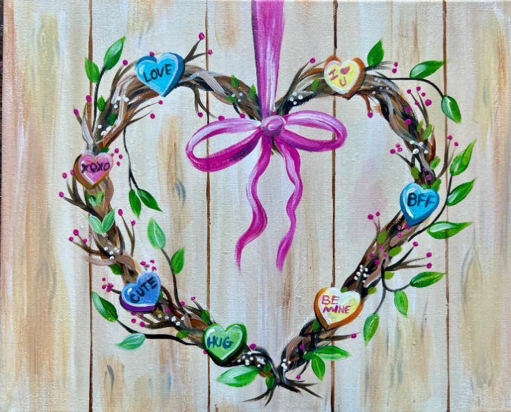 Rustic Valentine's Day Wreath Painting Tutorial 