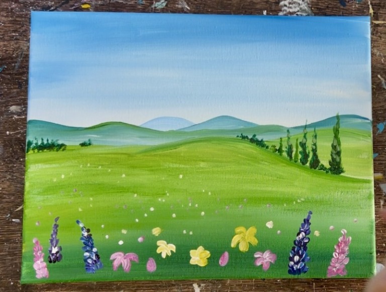 Rainbow Wildflowers - Acrylic Painting Tutorial - Tracie Kiernan - Step ...