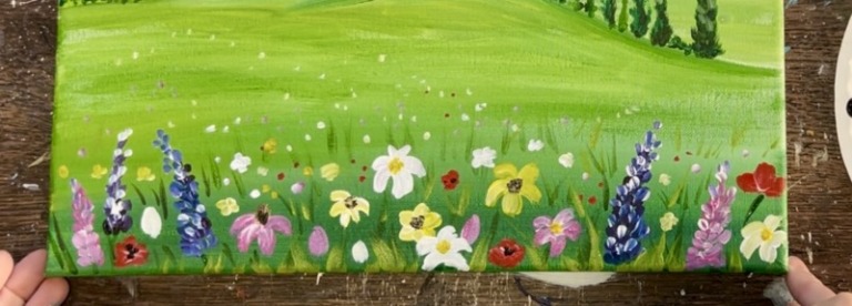 Rainbow Wildflowers - Acrylic Painting Tutorial - Tracie Kiernan - Step ...