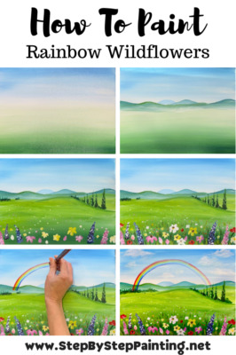 Rainbow Wildflowers - Acrylic Painting Tutorial - Tracie Kiernan - Step ...
