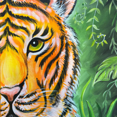 How To Paint “Tiger’s Gaze” – Beginners Acrylic Painting Tutorial