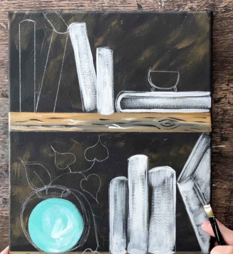 The Library Acrylic Painting Tutorial Tracie Kiernan Step By Step