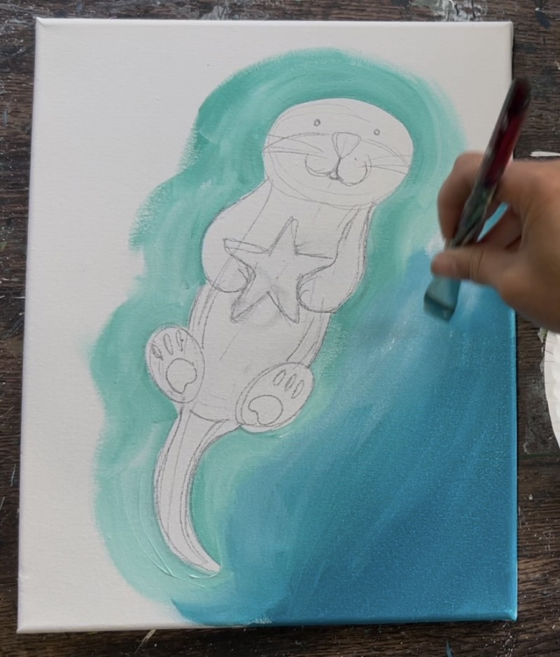 How To Paint "Otter Bliss" - Sea Otter Acrylic Painting Tutorial ...