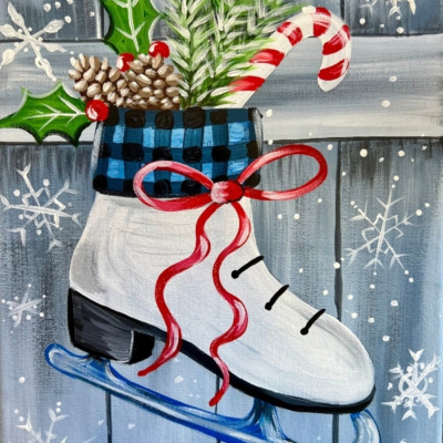 Rustic Winter Ice Skate – Acrylic Painting Tutorial