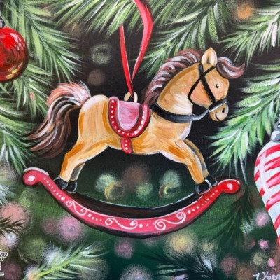 Rocking Horse Ornament – Acrylic Painting Tutorial