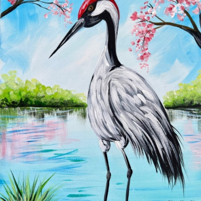 Tranquil Crane – Acrylic Painting Tutorial