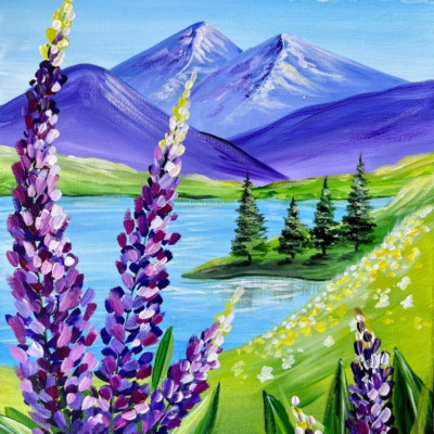 How To Paint “Lupine Mountain” – Acrylic Tutorial