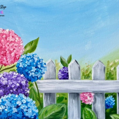 Hydrangea Backyard Bliss – Acrylic Painting Tutorial