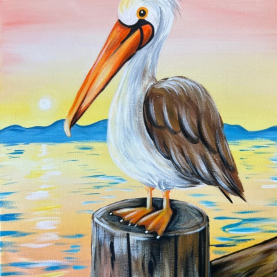 Pink Sunset Pelican – Acrylic Painting Tutorial