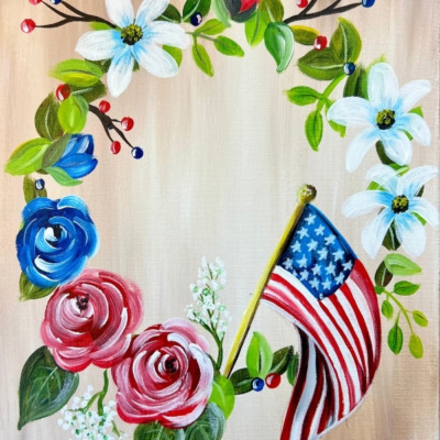 Red, White and Bloom – Acrylic Painting Tutorial