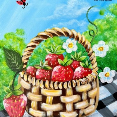 Strawberry Patch Picnic – Acrylic Painting Tutorial